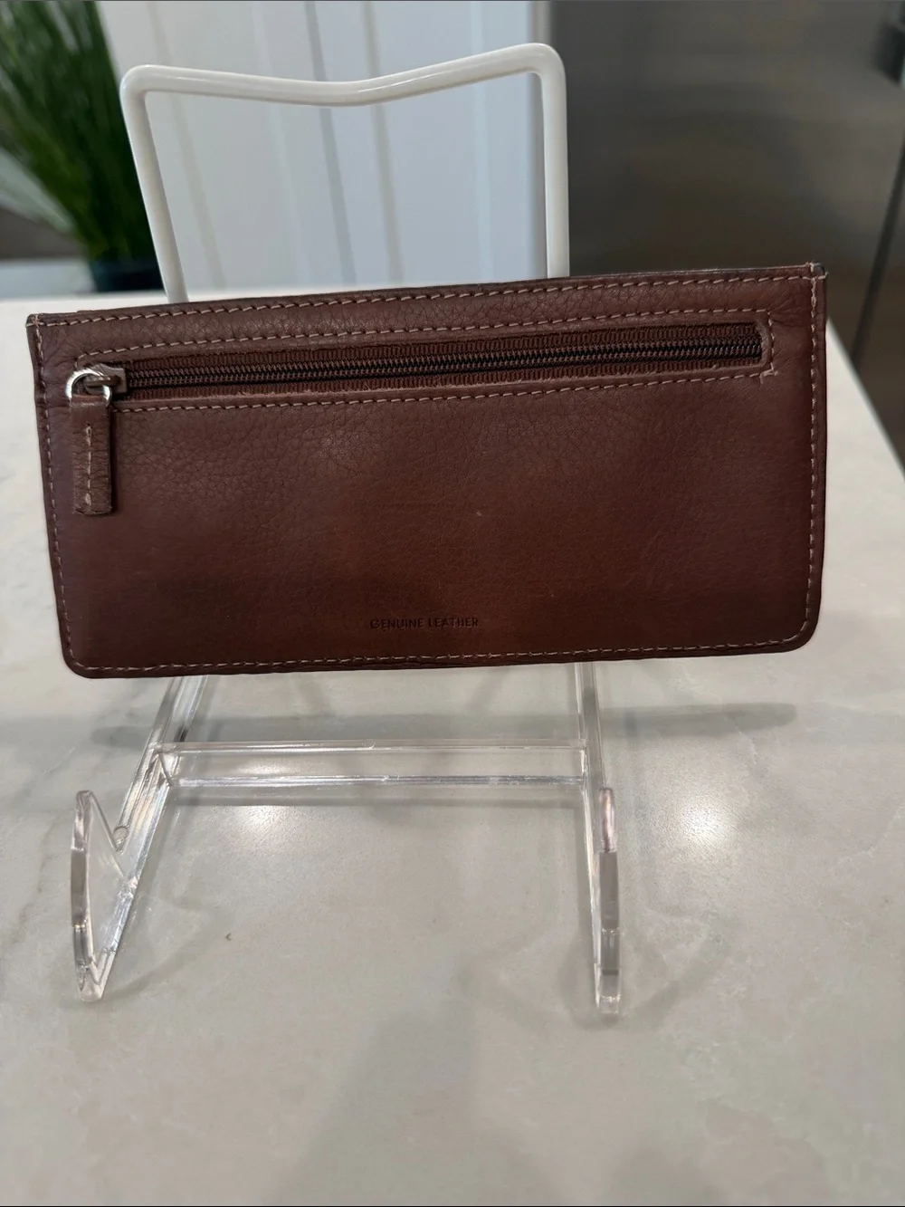 Source Unknown Brown Leather Card & ID Holder